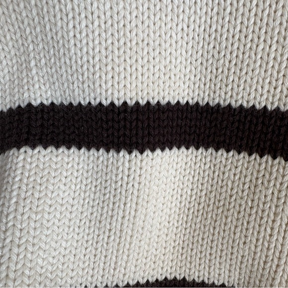 Gap Brown and Cream Horizontal Striped Crew Neck Knit Sweater Women’s Medium - Picture 5 of 5